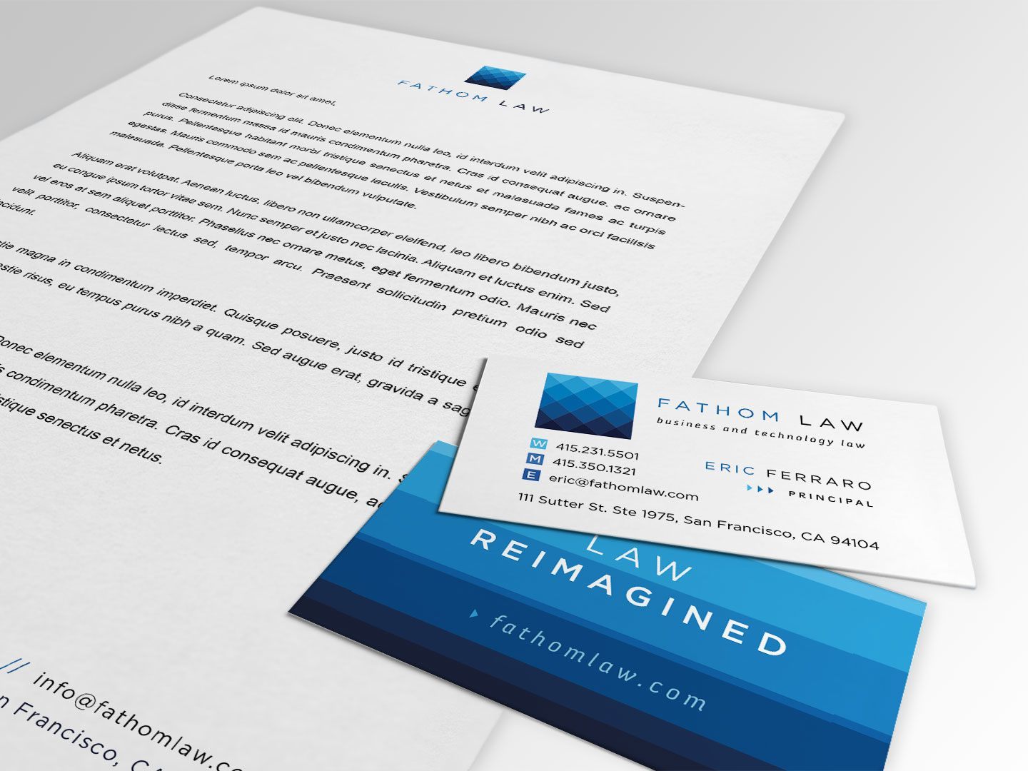 Fathom Law Letterhead and Business Cards