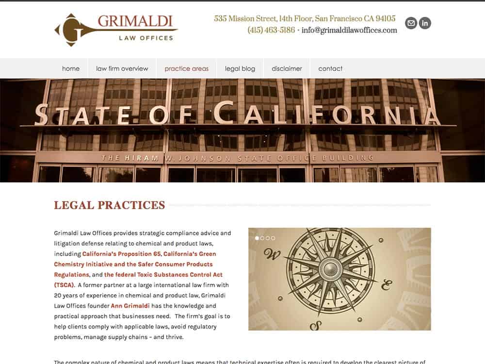 Grimaldi Law Offices Practice Areas Page