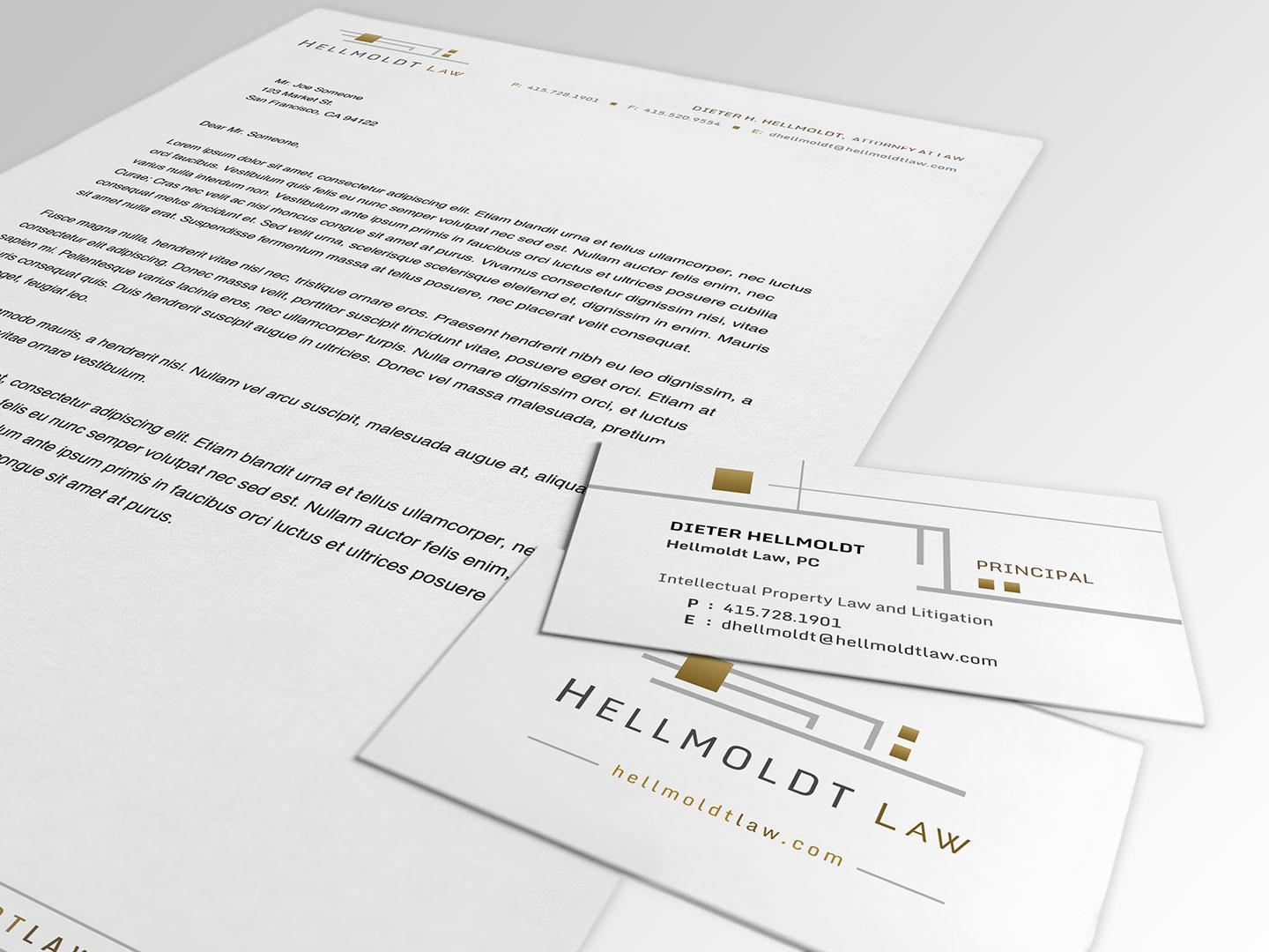 Hellmoldt Law Letterhead and Business Cards