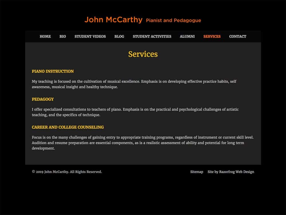 John McCarthy Services Page