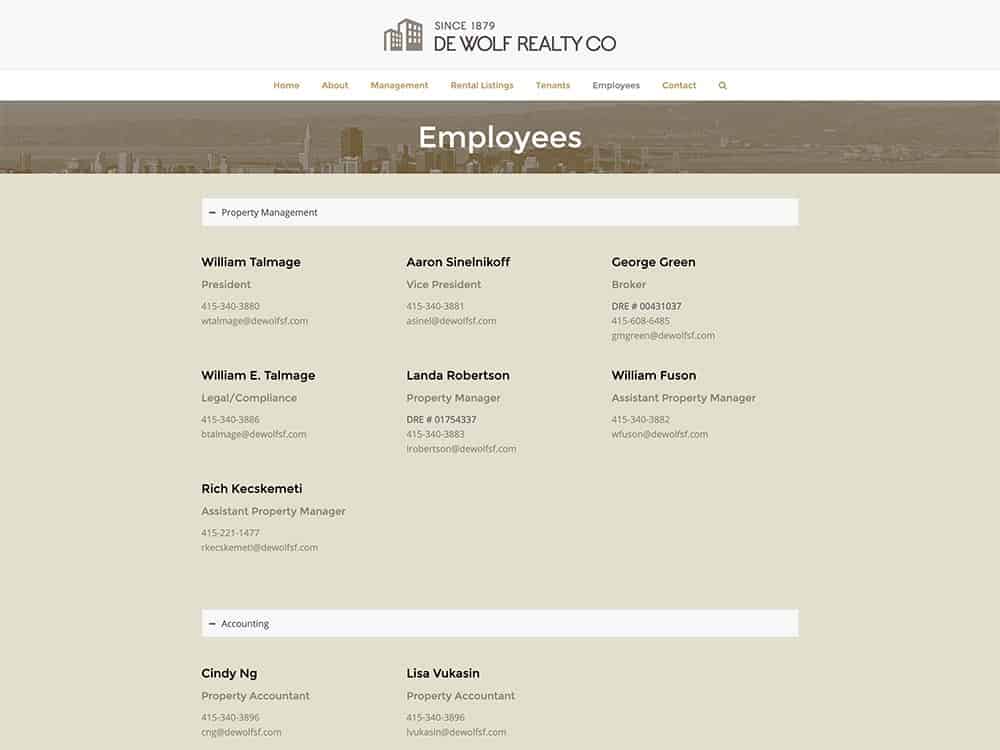DeWolf Realty Employees Page