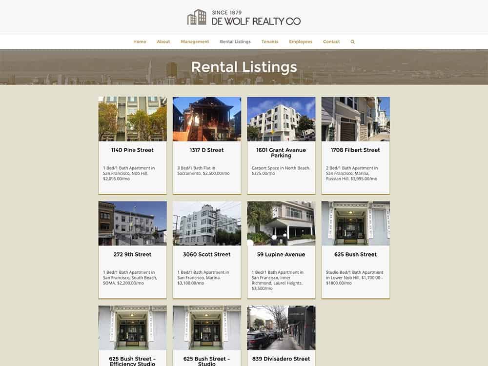DeWolf Realty Rental Listings Page