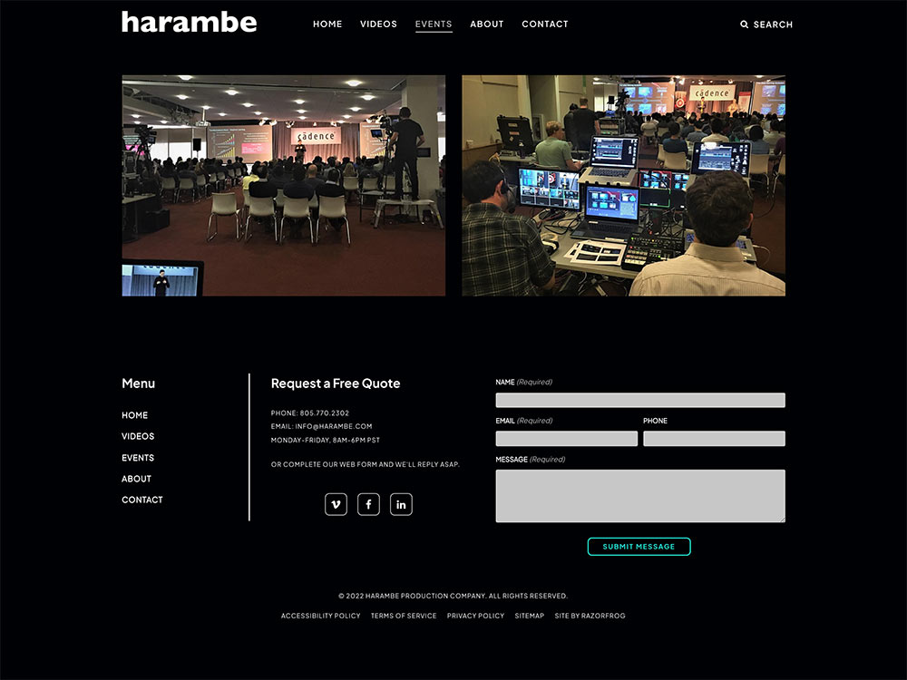 Harambe 2022 Events Page Footer