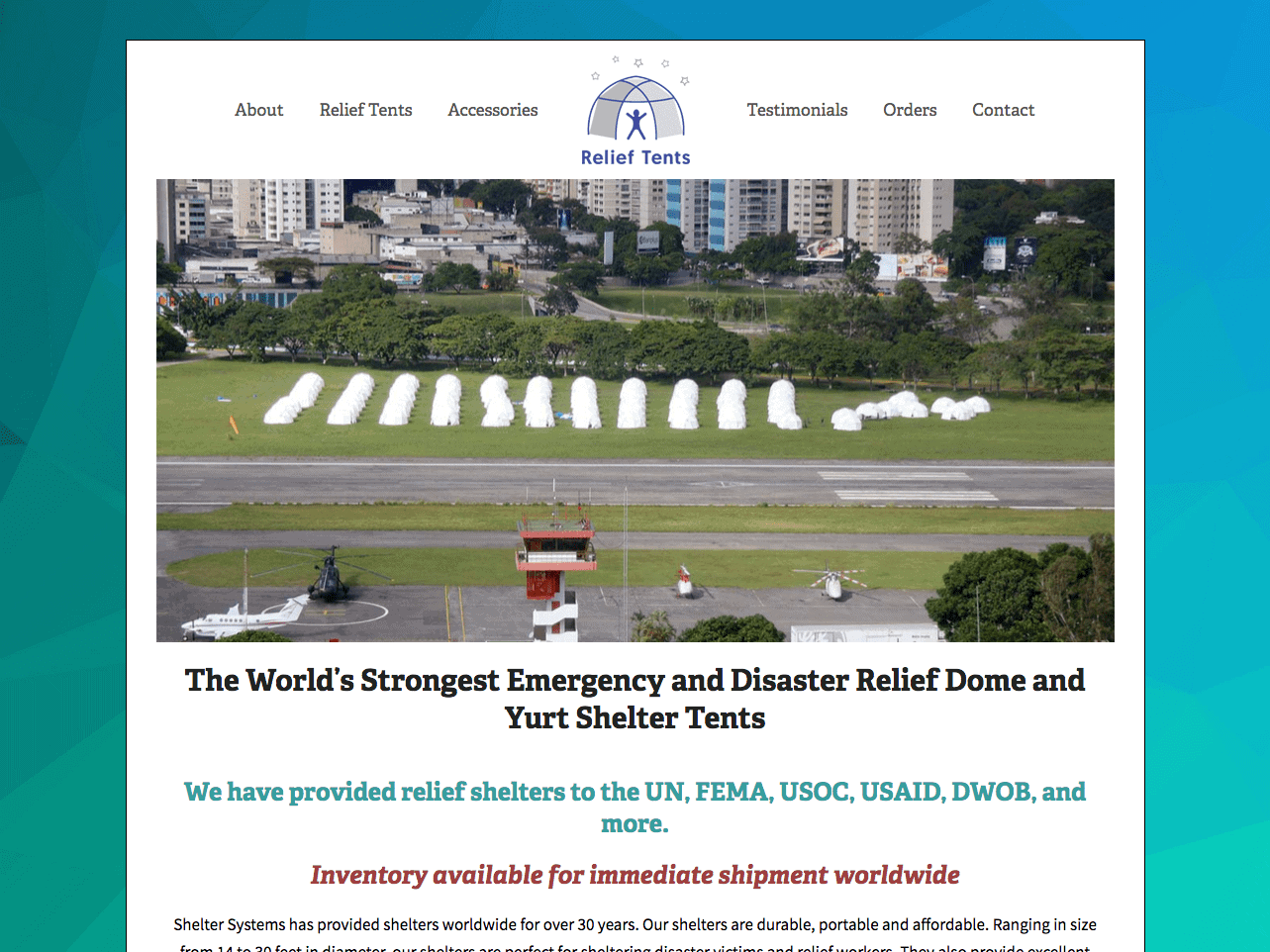Relief Tents Homepage