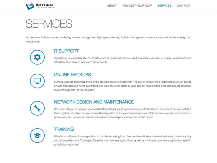 Integral Data Support Services Page