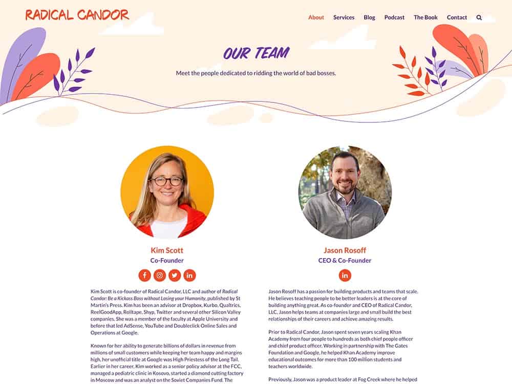 Radical Candor About Our Team Page