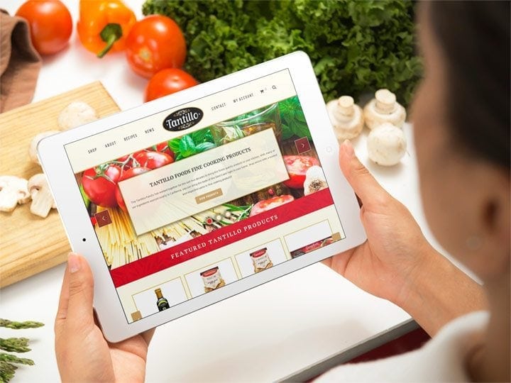 Tantillo Foods viewed on white iPad