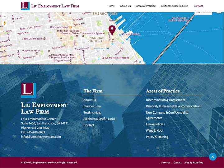 Liu Employment Law Contact Footer