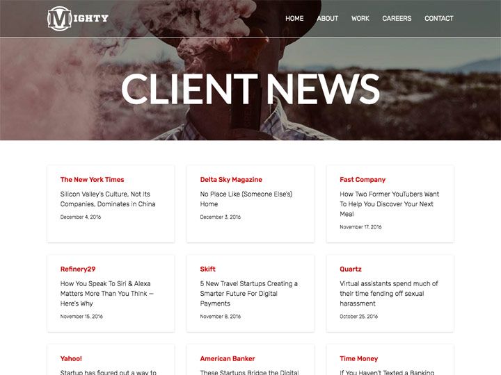 Mighty PR Client News Page