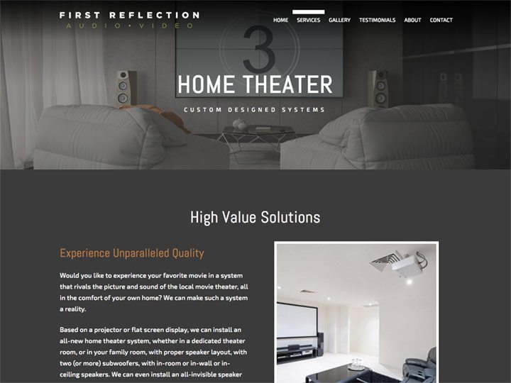 First Reflection Audio Video Home Theater Page
