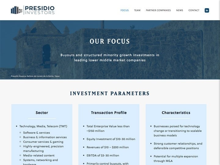 Presidio Investors Focus Page