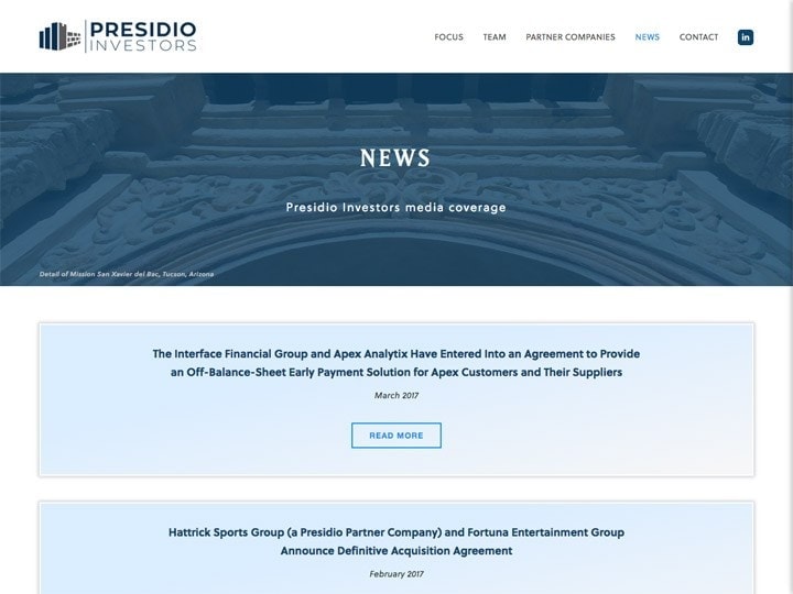 Presidio Investors News Page