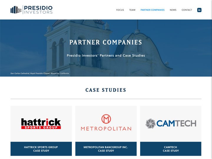 Presidio Investors Partner Companies Page