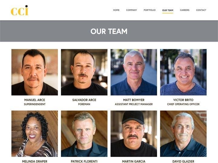 CCI General Contractor Team Page