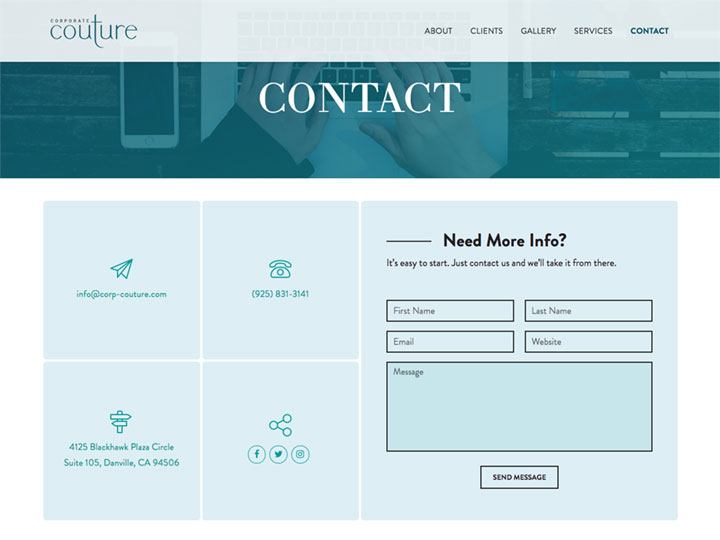 Corporate Couture Contact Page