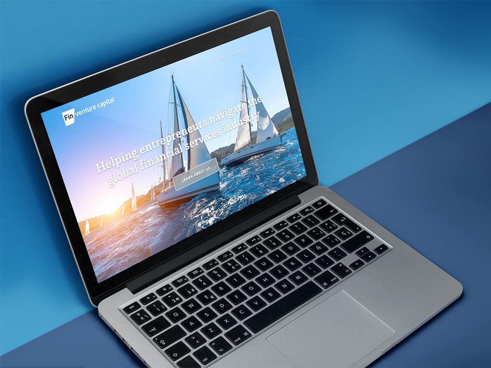 Fin Venture Capital viewed on a MacBook Pro