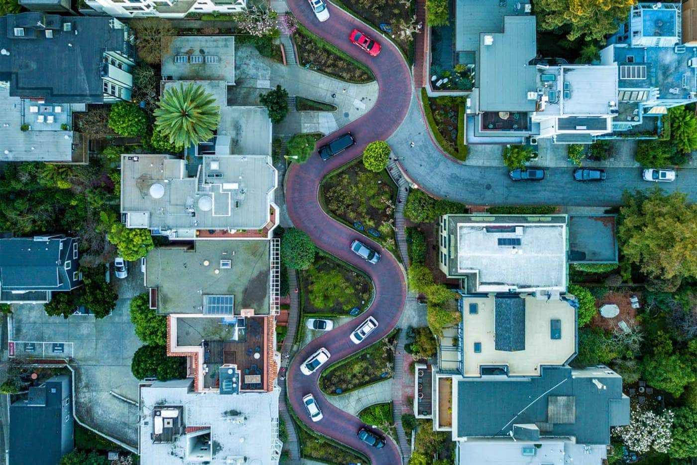 sf lombard street top down view