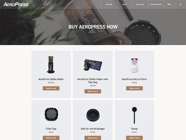 AeroPress Shop Page