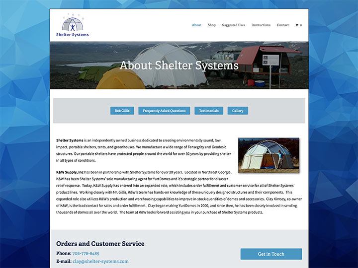Shelter Systems About Page