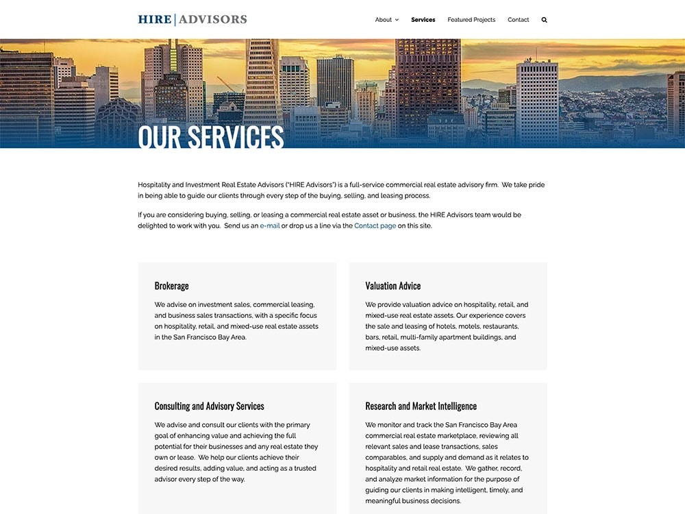 HIRE Advisors Our Services Page