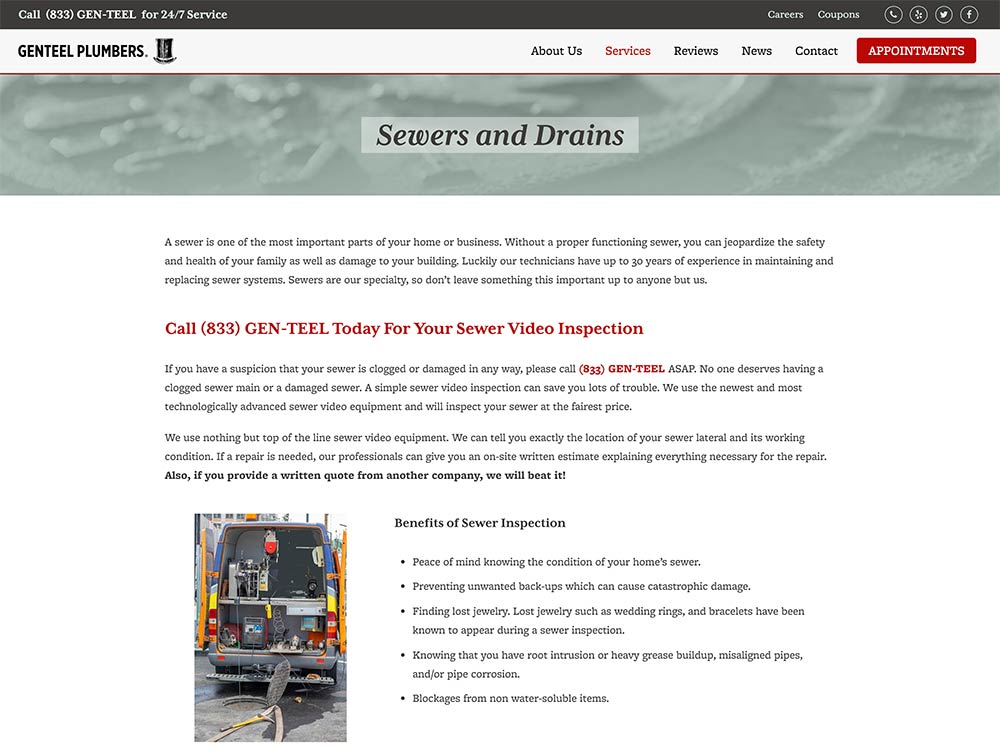 Genteel Plumbers Sewers and Drains Page