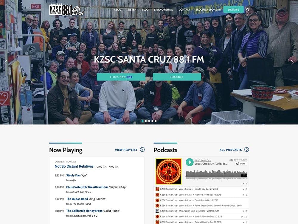 KZSC Santa Cruz 88.1 FM Homepage 1