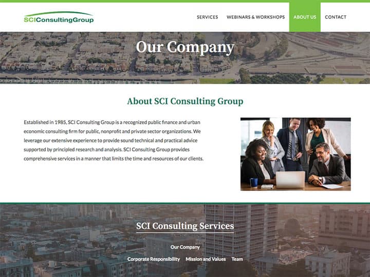 SCI Consulting Group About Page
