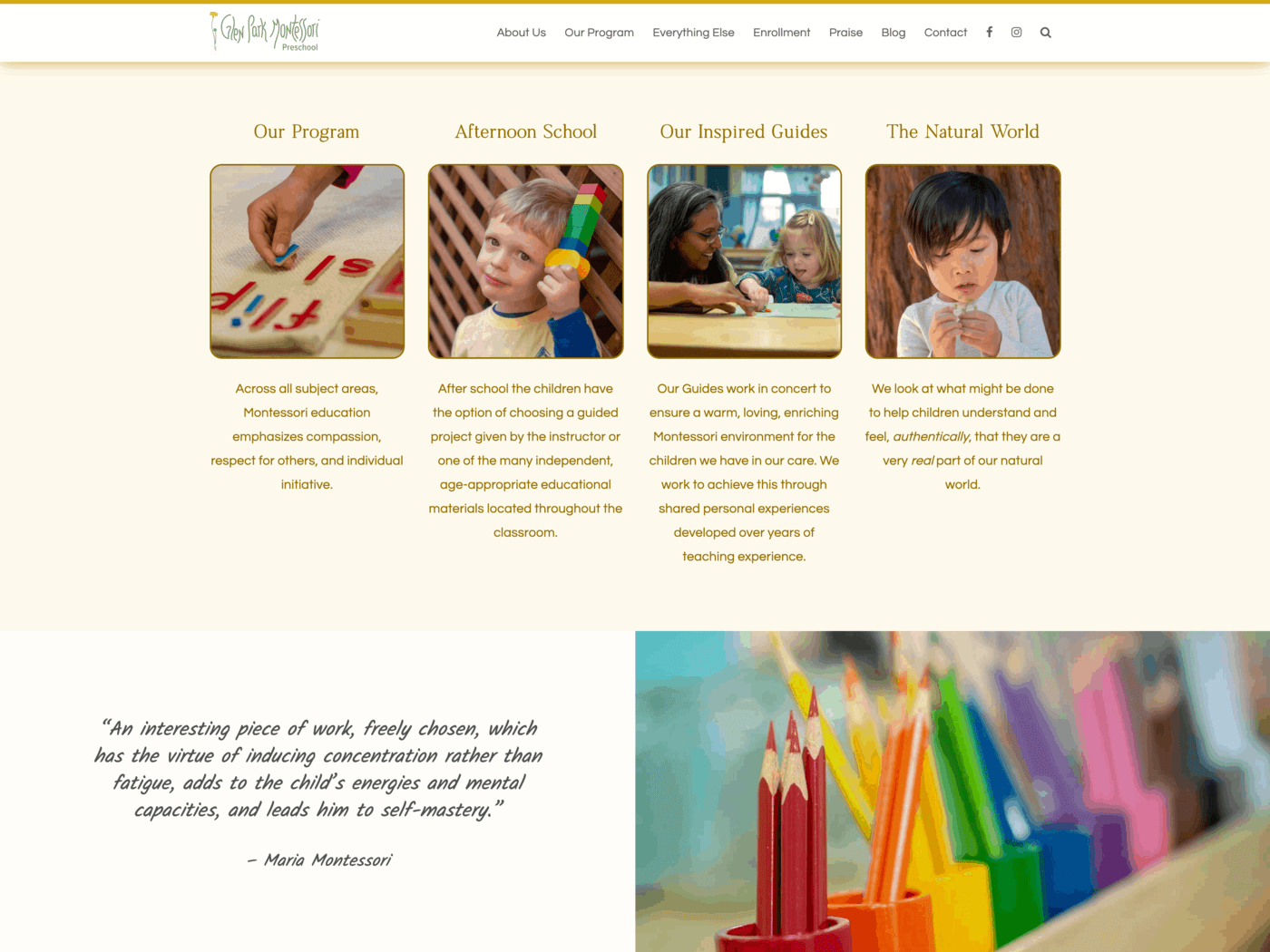 Glen Park Montessori Homepage 2