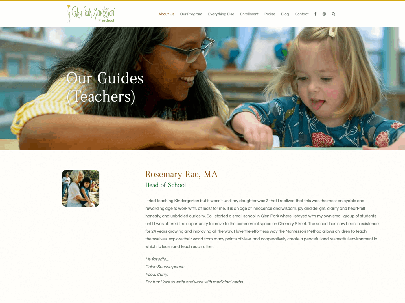 Glen Park Montessori Teachers Page