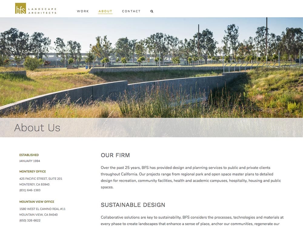 BFS Landscape Architects About Us Page