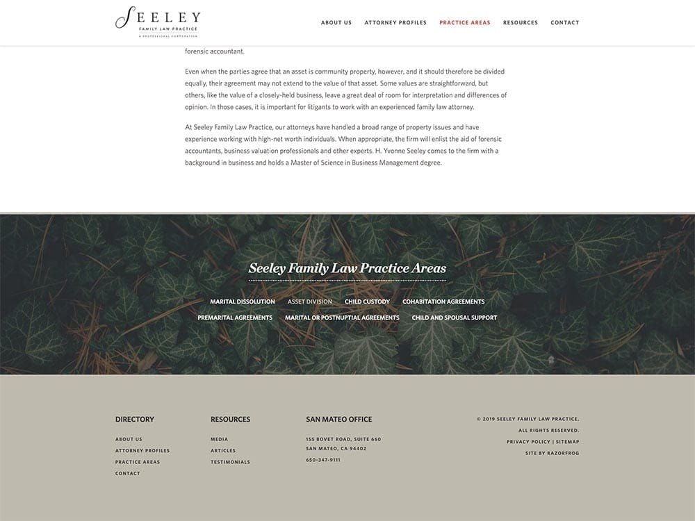 Seeley Family Law Practice Footer
