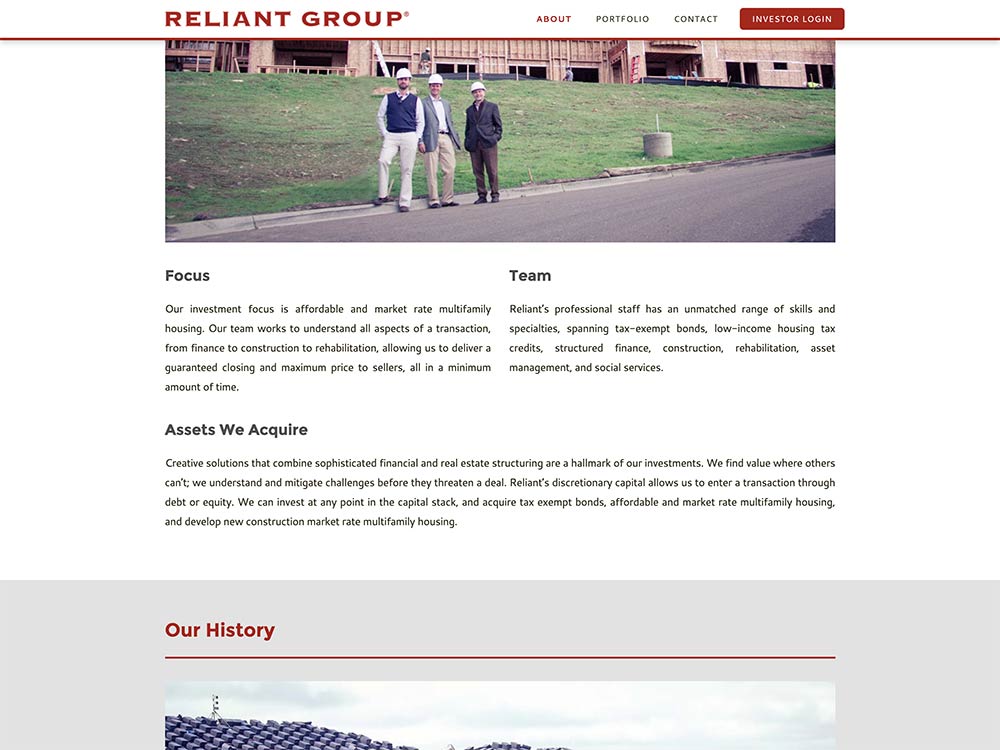 Reliant Group About Reliant Page