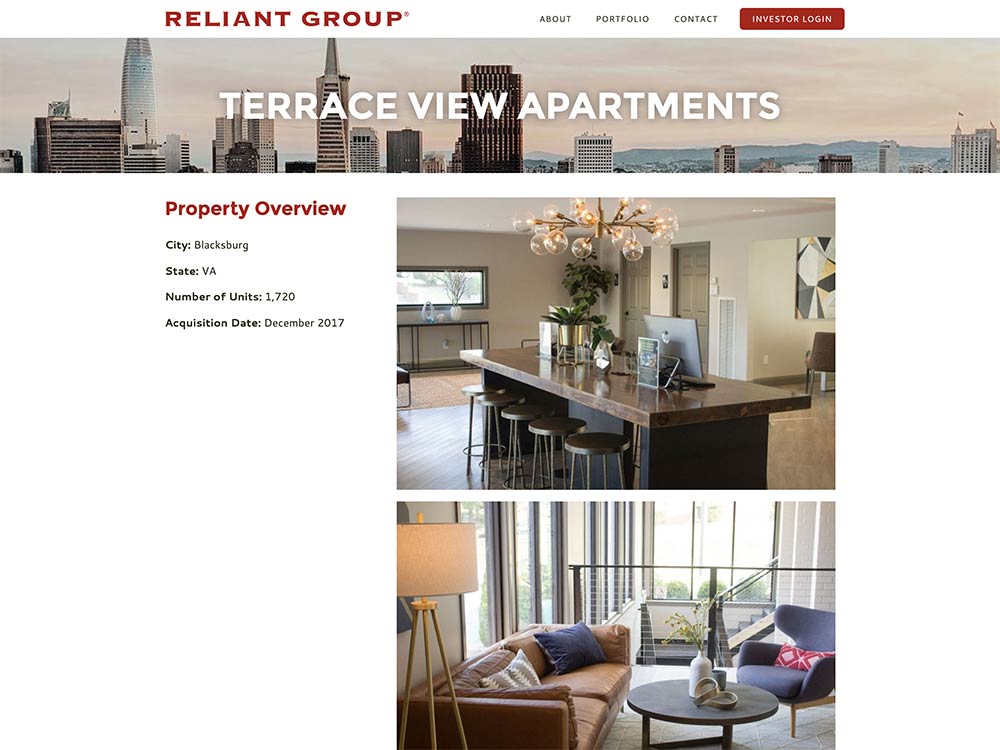 Reliant Group Single Portfolio Page