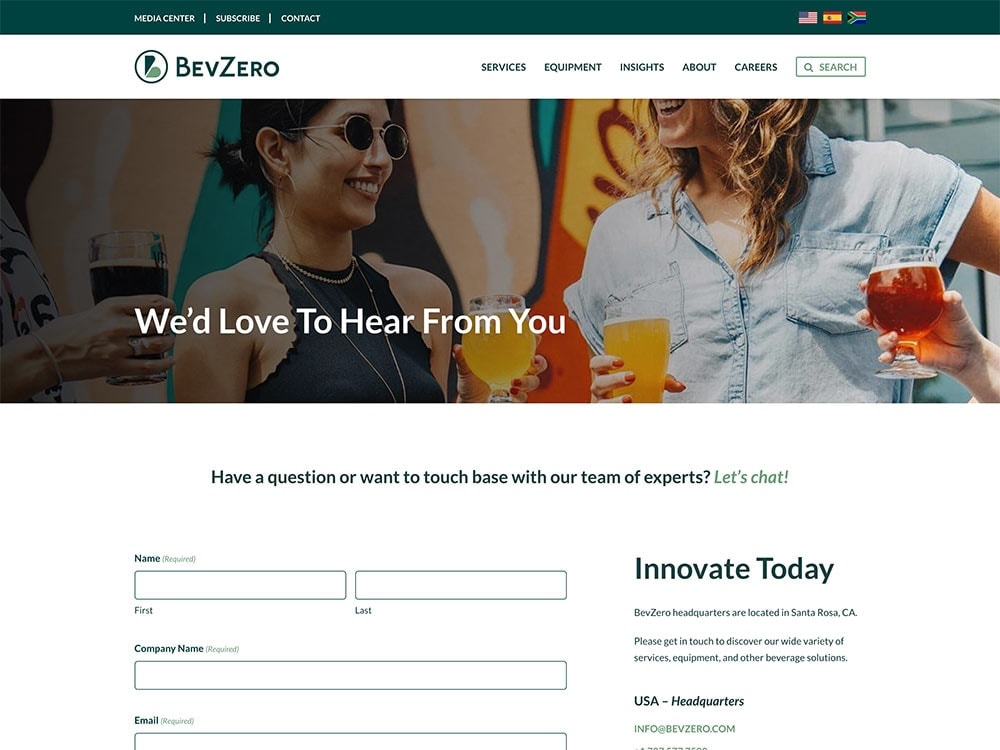 BevZero 2021 Contact Page