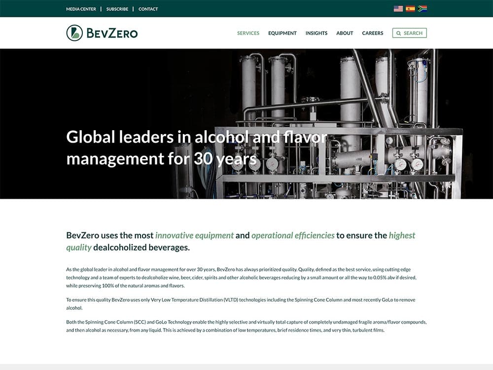 BevZero 2021 Dealcoholization Page
