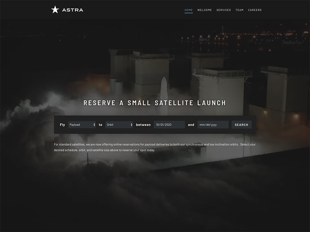 Astra Homepage
