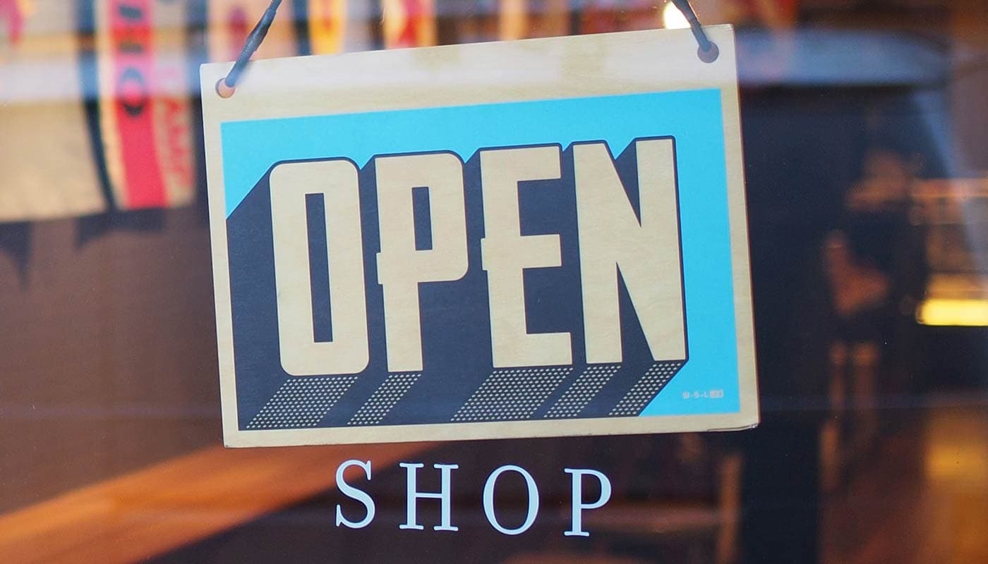 Open Shop E-Commerce Sign