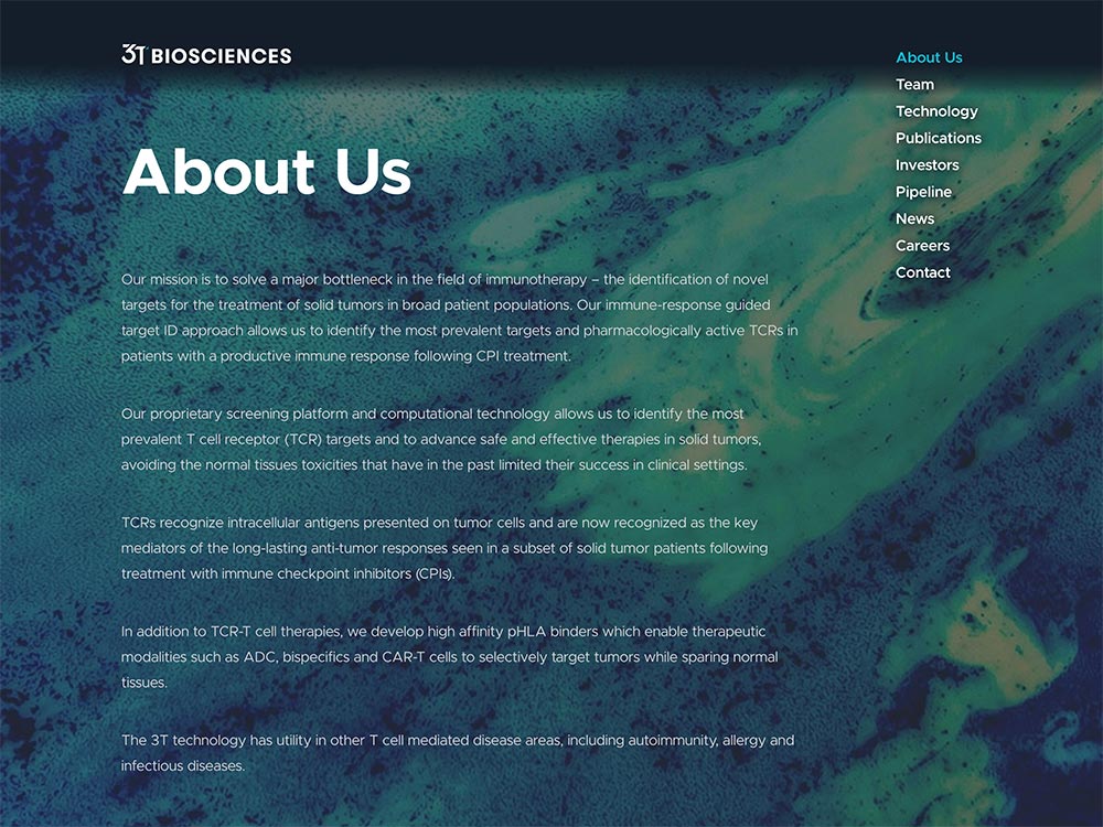 3T Biosciences About Us Page