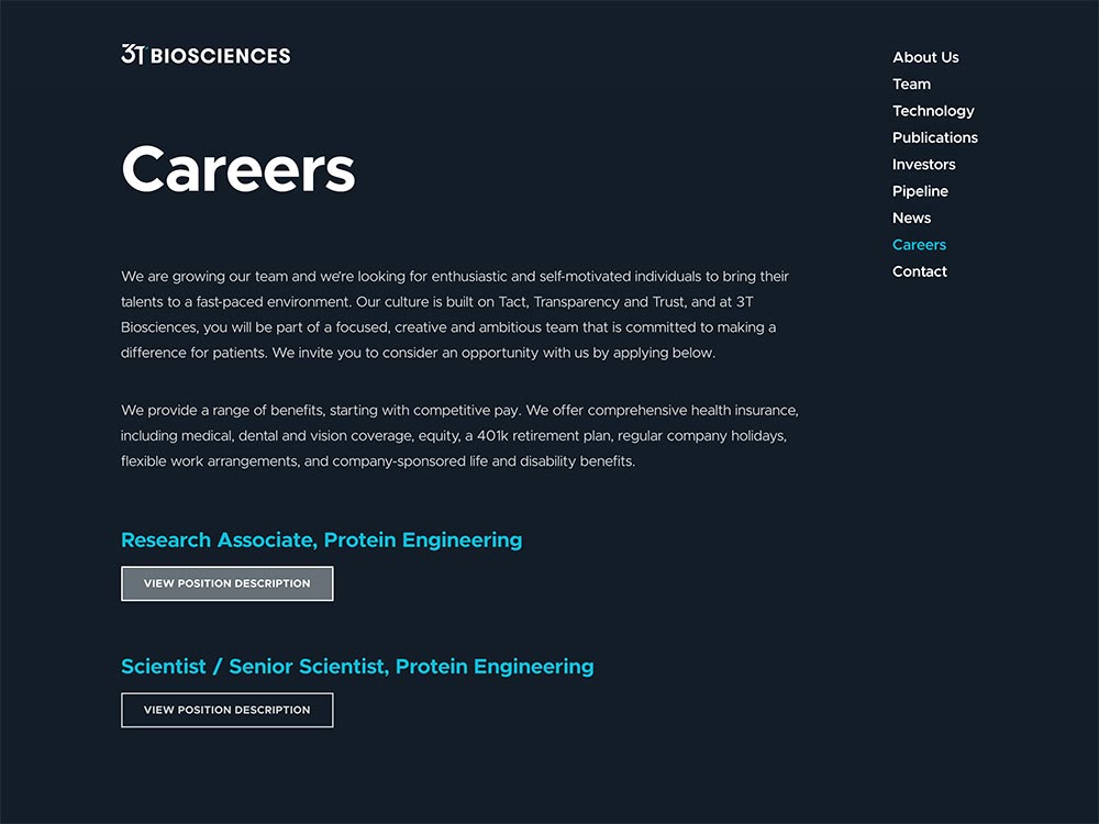 3T Biosciences Careers Page