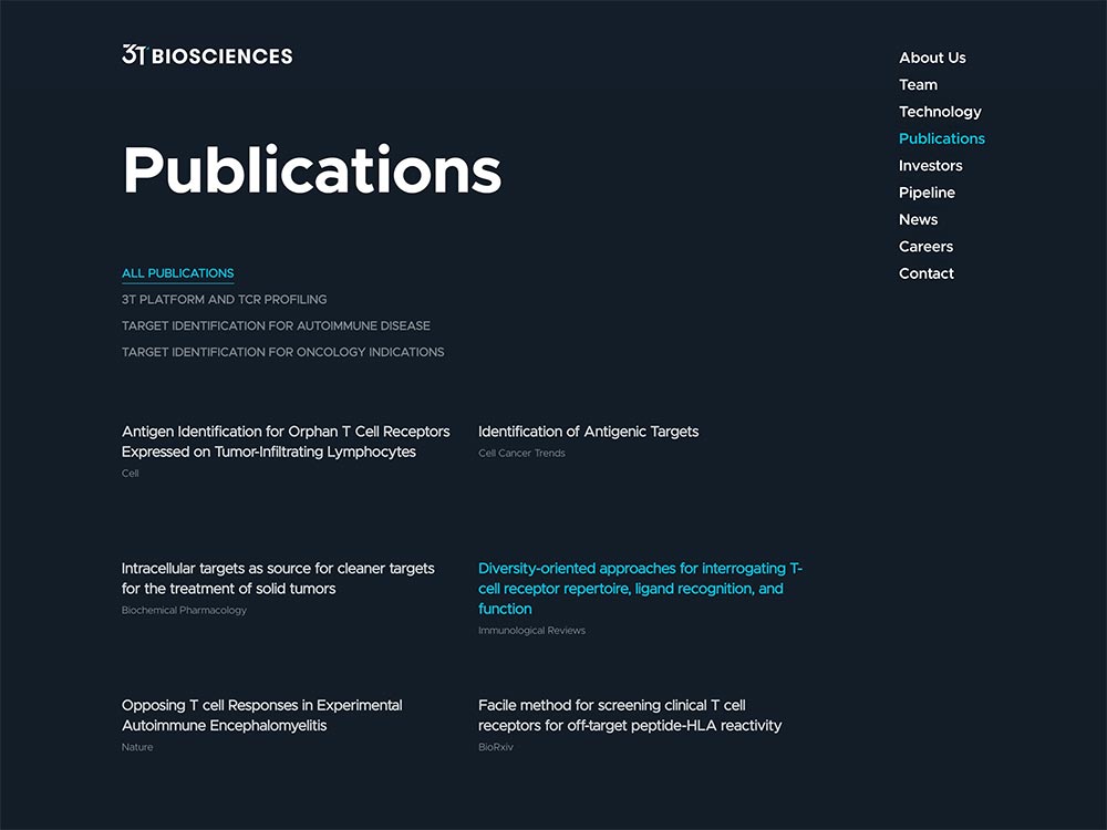 3T Biosciences Publications Page