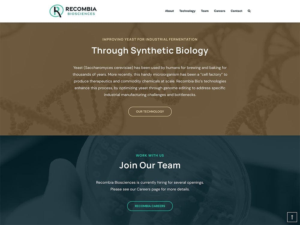 Recombia Biosciences Homepage 2