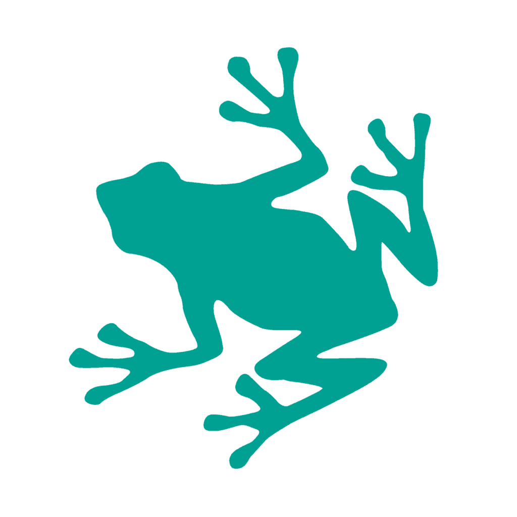 Frog Square Brandmark Turquoise on White