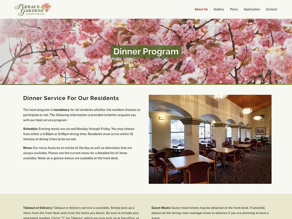 Terrace Gardens Dinner Program Page