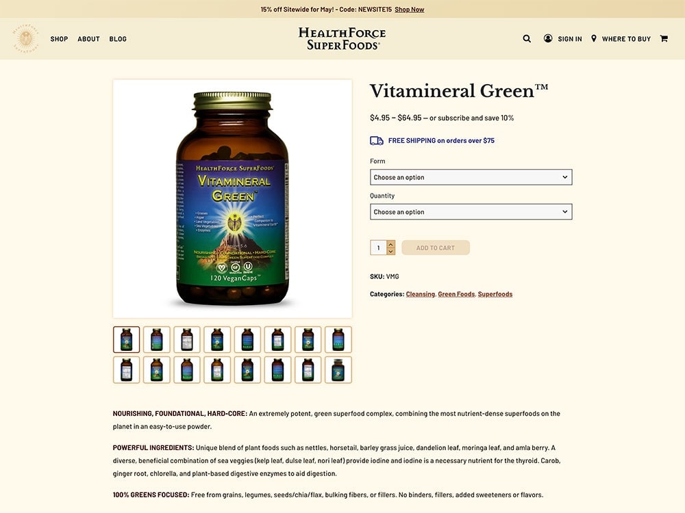 HealthForce SuperFoods Single Product Page 1