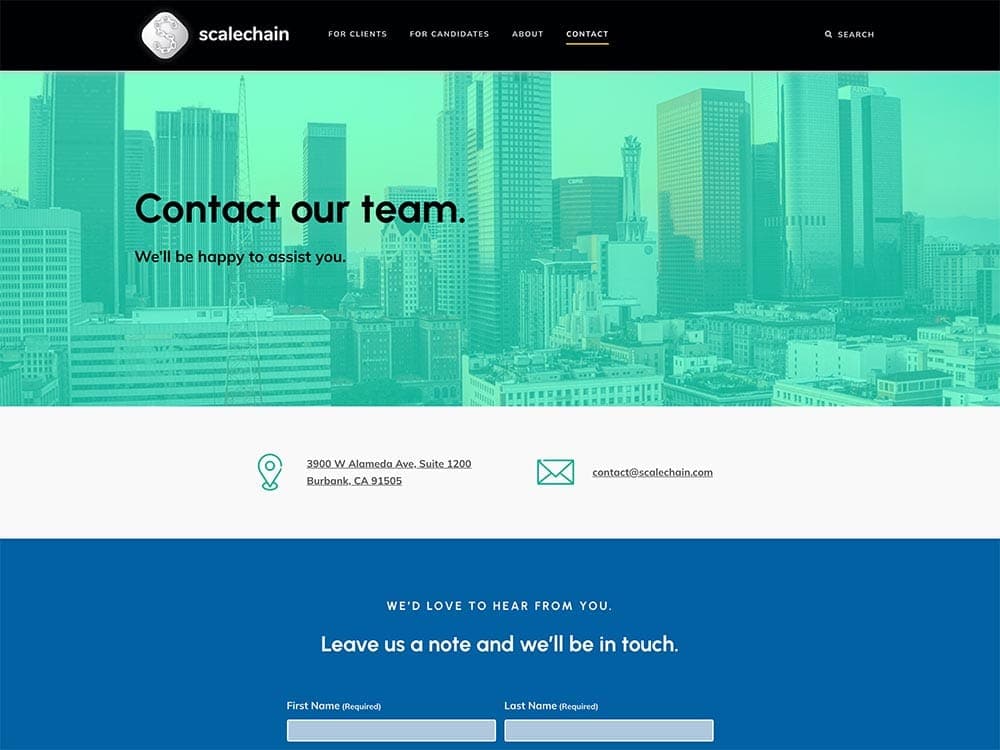 ScaleChain Contact Page