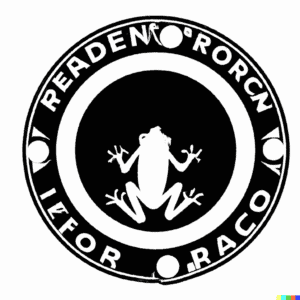 DALL·E 2022 08 11 11.07.50 Razor Frog Web Design Logo the cutting edge of web design white background circular