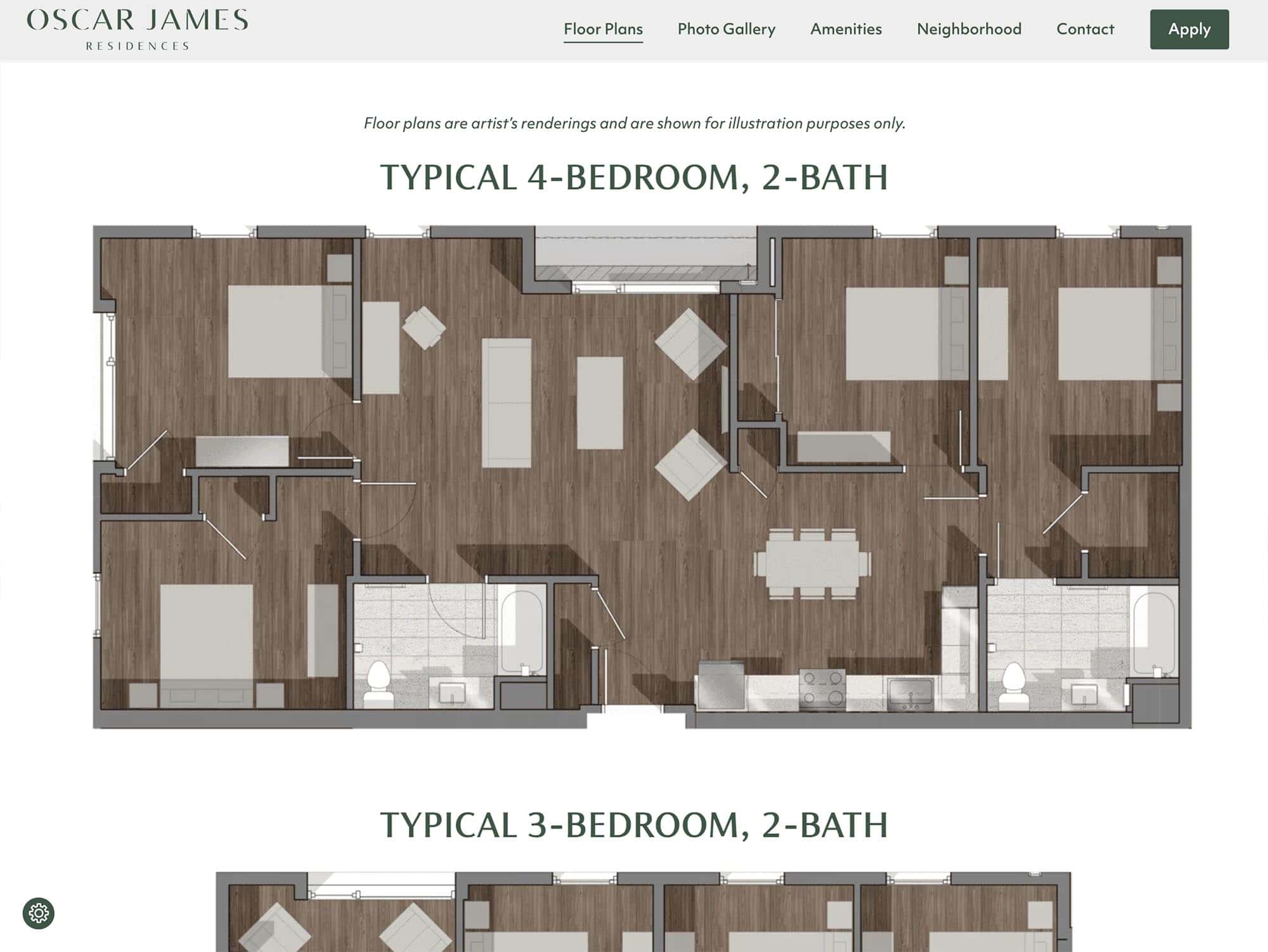 Oscar James Residences Floor Plans Page