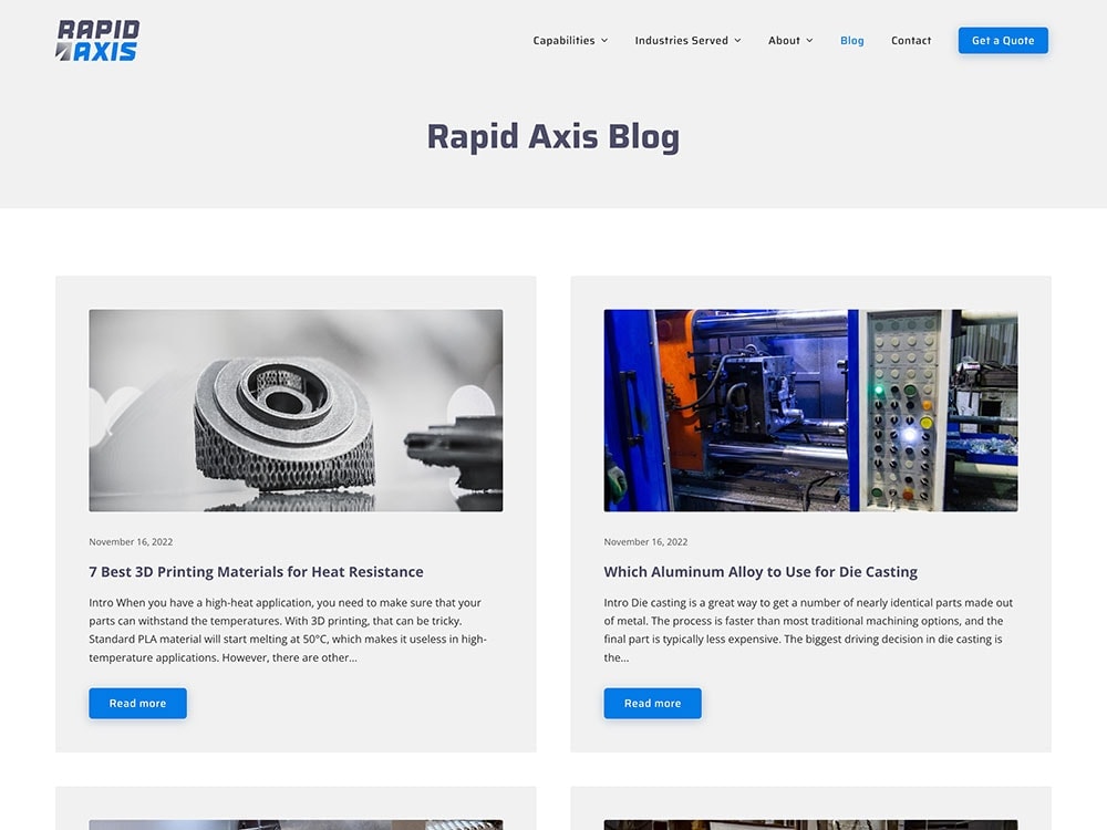 Rapid Axis Blog Page