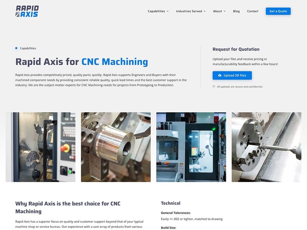 Rapid Axis For CNC Machining Page