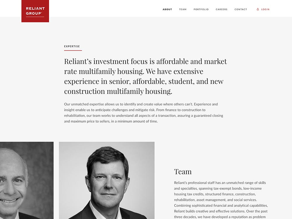 Reliant Group 2022 Expertise Page